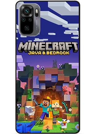 Силиконовый бампер чехол для xiaomi redmi note 10s с картинкой майнкрафт minecraft
