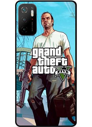Силиконовый чехол бампер для xiaomi poco m3 pro с рисунком гта gta