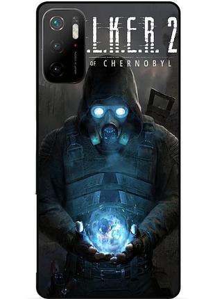 Силиконовый чехол бампер для xiaomi poco m3 pro с картинкой сталкер stalker