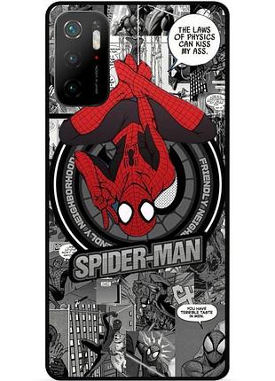 Силіконовий чохол бампер для xiaomi poco m3 pro з картинкою людина-павук spider man