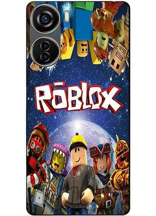Чехол силиконовый бампер для zte blade v40 design с рисунком роблокс roblox
