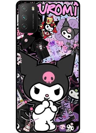 Силіконовий бампер чохол для xiaomi poco m3 з малюнком kuromi куроми