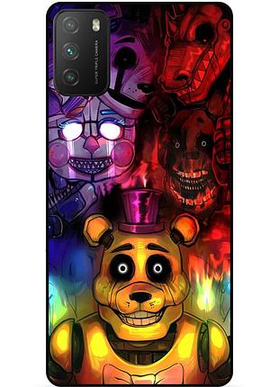 Силіконовий бампер чохол для xiaomi poco m3 з малюнком freddy фредді аніматроніки