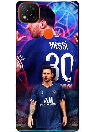 Силиконовый бампер чехол для realme c21y с рисунком месси псж messi