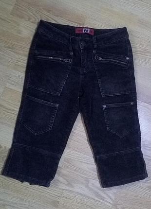 Плотные вельветовые укороченные джинсы капри1 фото