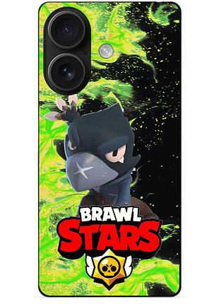 Чехол силиконовый бампер для iphone 16 plus с героем бравл ворон