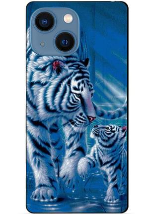 Силіконовий чохол бампер для iphone 15 plus з малюнком тигри