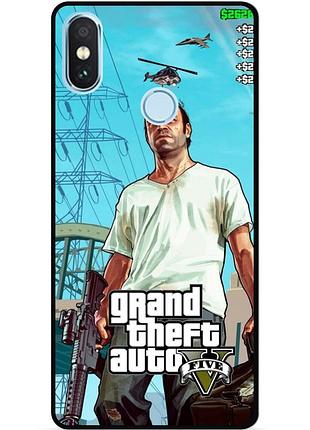 Силиконовый чехол бампер для xiaomi mi a2 lite с рисунком gta 6, xiaomi mi a2 lite