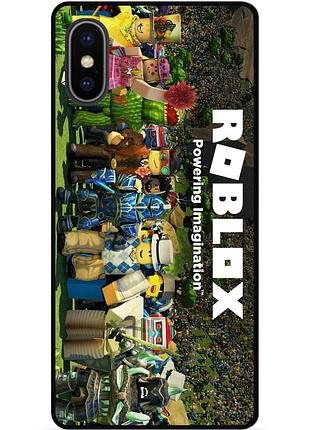Силиконовый чехол бампер для iphone xs с картинкой роблокс roblox