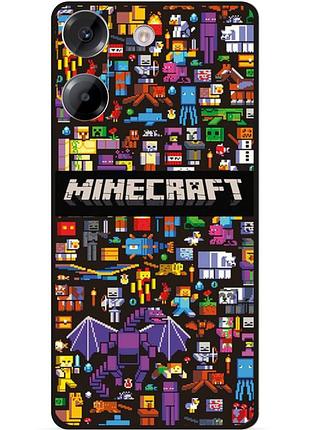 Силиконовый чехол бампер для tecno camon 20 pro с картинкой майнкрафт minecraft