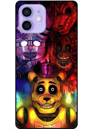 Силиконовый бампер чехол для iphone 12 mini с рисунком фредди freddy аниматроники