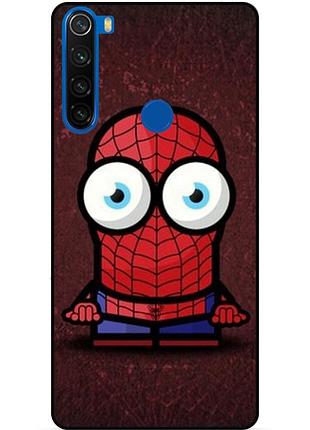 Силиконовый бампер чехол для xiaomi redmi note 8 с рисунком миньон человек паук spider man