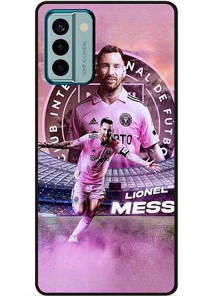 Силиконовый бампер чехол для nokia g22 с рисунком leo messi месси