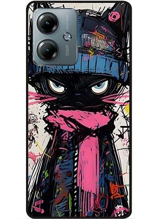 Силіконовий бампер чохол для motorola moto g54 power з малюнком кот аниме marvel