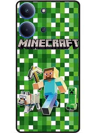 Силіконовий чохол бампер для xiaomi poco c85 стів minecraft кріпер майнкрафт