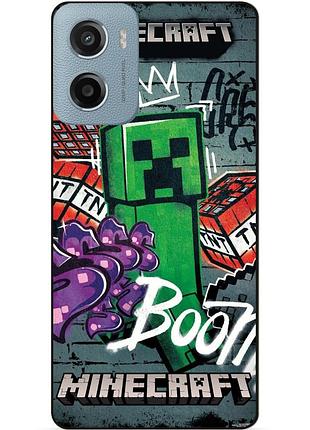 Силіконовий чохол бампер для motorola moto e15 з малюнком майнкрафт minecraft
