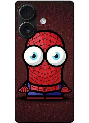 Чехол силиконовый бампер для iphone 16 plus с рисунком миньон человек паук spider man