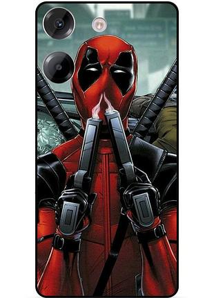 Силиконовый бампер чехол для tecno camon 20 pro с рисунком deadpool дэдпул