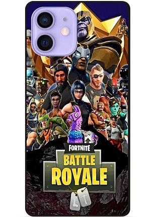 Силіконовий чохол бампер для iphone 12 mini з малюнком фортнайт fortnite