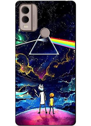 Силіконовий чохол бампер для nokia c21 plus з малюнком рік і морті rick and morty