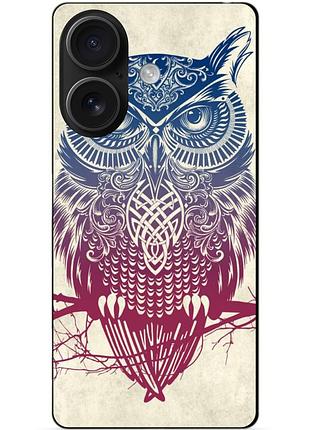 Силіконовий чохол бампер для iphone 16 plus з малюнком сова