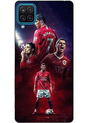 Силиконовый бампер чехол для samsung a22 с рисунком ronaldo mu роналдо
