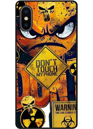 Чехол силиконовый бампер для iphone xs с рисунком глаза dont touch my phone