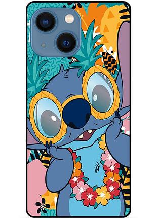 Силиконовый бампер чехол для iphone 15 с рисунком стич stitch
