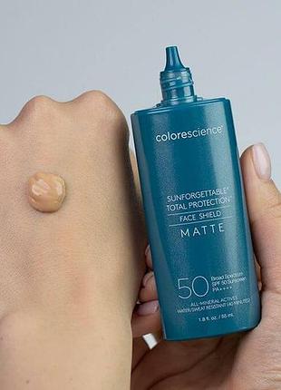 Colorescience face shield matte spf 50 сонцезахисний крем для обличчя з матуючим ефектом