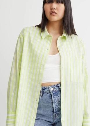Рубашка h&amp;m женская в полоску легкая рубашка полосатая новая