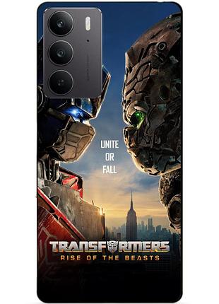 Чехол силиконовый бампер для realme c75 с рисунком звероботы трансформеры transformers