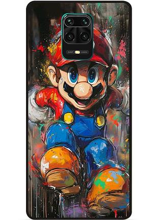 Чехол силиконовый бампер для xiaomi redmi note 9 pro с рисунком марио marvel mario