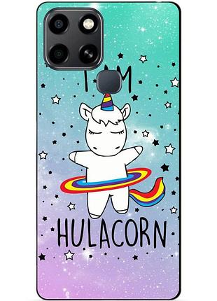 Чехол силиконовый бампер для infinix smart 6 с рисунком единорог пони