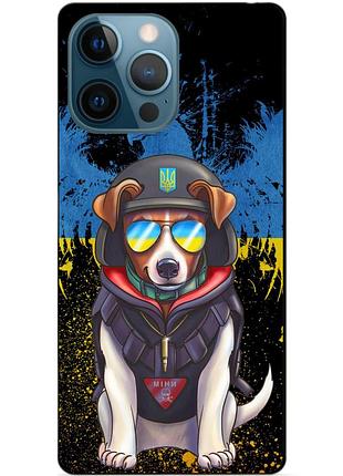 Силиконовый бампер чехол для iphone 13 pro с рисунком пес патрон