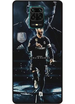 Силиконовый чехол бампер для xiaomi redmi note 9 pro с рисунком sergio ramos серхио рамос