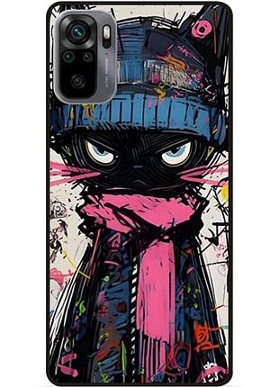 Чехол силиконовый бампер для xiaomi poco m5s с рисунком кот аниме marvel