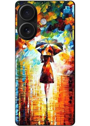 Чехол силиконовый бампер для iphone 16 plus с рисунком прогулка