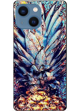 Чехол силиконовый бампер для iphone 14 plus с рисунком ананас