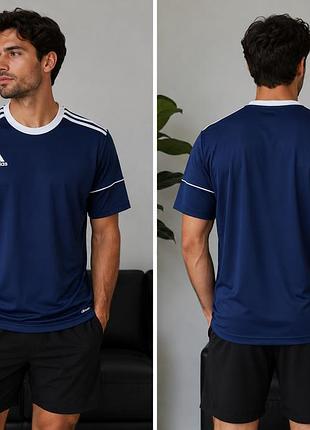 Чоловіча синя футболка від бренду adidas, модель squadra, з технологією climalite, оригінал, розмір л-хл