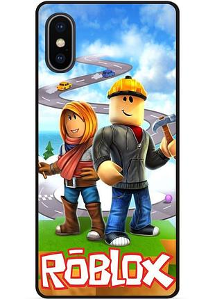 Силиконовый чехол для iphone x 10 с картинкой roblox роблокс