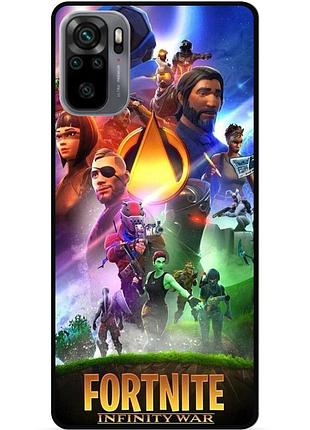 Силіконовий чохол бампер для xiaomi redmi note 10 з малюнком fortnite фортнайт