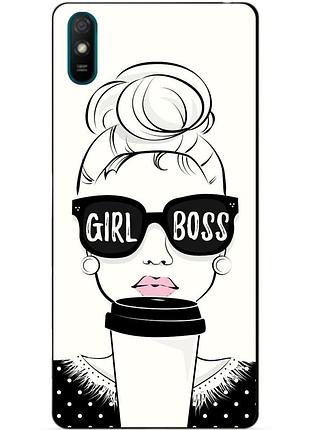 Силіконовий чохол бампер для xiaomi redmi 9a з малюнком girl boss