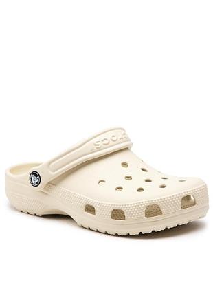 Оригинальн! сша! унисекс тапочки crocs classic clog beige 10001-2y2 шлепанцы кроксы новые летние