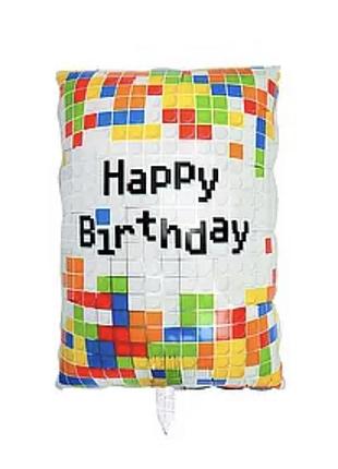 Фольгована кулька фігура "happy birthday " кольорова 53х41 см. в уп.(1шт.)