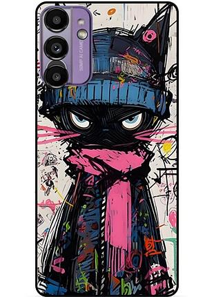 Чехол силиконовый бампер для samsung a05s с рисунком кот аниме marvel