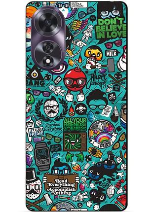 Силіконовий чохол бампер для oppo a60 з малюнком стикери