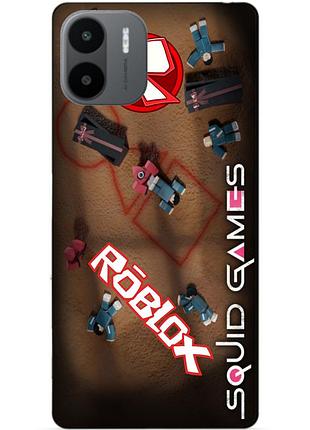 Силіконовий чохол бампер для xiaomi redmi a2 з малюнком roblox гра в кальмара роблокс