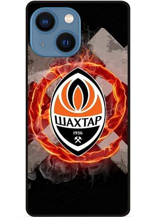 Силіконовий чохол бампер для iphone 14 з малюнком шахтер донецк