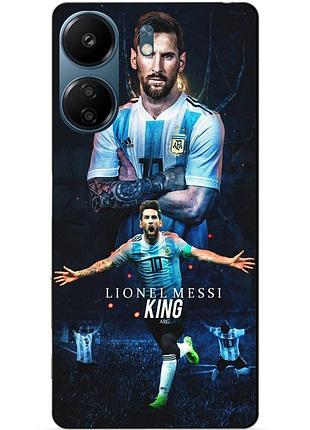 Силиконовый бампер чехол для xiaomi redmi 13c с рисунком messi аргентина месси