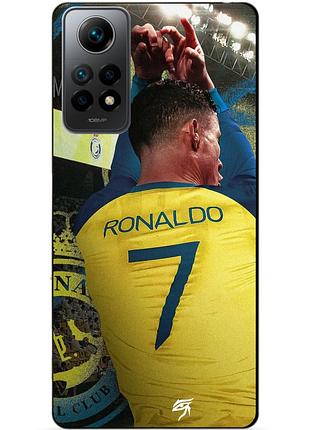 Силиконовый бампер чехол для xiaomi redmi note 11 pro с рисунком ronaldo аль наср роналдо